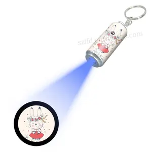 Factory directly supplier Custom Advertising Can shape Portable mini keychain led projector Light