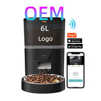 Caméra d'alimentation intelligente OEM 6L WiFi Tuya App Time Setting 2 Chats Chiens Distributeur de nourriture Mangeoire automatique pour animaux de compagnie avec minuterie de caméra