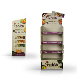 Pabrik gratis desain coklat berdiri kardus lantai rak Tampilan kertas Premium kemasan tas <span class=keywords><strong>Display</strong></span> untuk grosir - Product Image 3