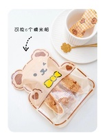 Sachets d'emballage personnalisés à fond carré thermoscellable, imprimés animaux, en plastique CPP, avec fermeture éclair, pour dessins animés