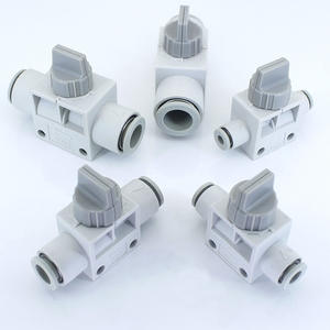 Vanne à doigt manuelle SMC VHK2 avec connecteur en plastique à passage direct, joint de tuyau d'air et vanne de pipeline à filetage SMC VHK3 - Product Image 1