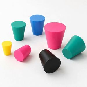 Tapón de goma cónico en varios colores, tapa de sellado flexible moldeada para uso en laboratorio o industrial - Product Image 1