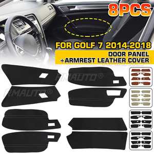 8 pièces de garnitures de protection en cuir microfibre pour poignées de porte et accoudoirs de voiture pour VW Golf 7 2014 2015 2016 2017 2018 - Product Image 1