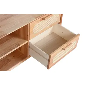 <b>TV</b> UNIT RUBBERWOOD RATTAN 120X30X48 NATURAL - Product Image 1