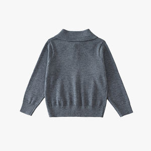 Suéter de lana con cuello polo y manga larga para niños, estilo británico, informal, para primavera y otoño, 2026 - Product Image 1