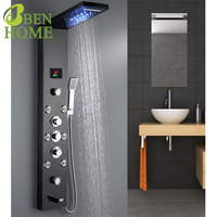 Panneau de douche mural multifonctionnel en acier inoxydable 304 de haute qualité avec robinet de douche thermostatique