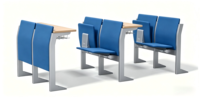 Chaise d'auditorium moderne fixe avec tablette d'écriture pour usage scolaire