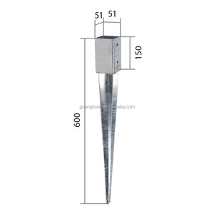 Anclajes de Acero para Postes de Madera, Galvanizados en Caliente, con Rosca de Pulgada, para Fijación en el Suelo - Product Image 2