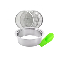 Ensemble de tamis de jardin en acier inoxydable à mailles interchangeables 1/3/5 mm avec mini pelle, outil de tamisage réutilisable pour le rempotage