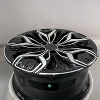 Jantes forgées 6061 T6 noir brillant usiné, design multi-rayons fendus, 12000T Turbine TUV JWL VIA Std S2 00002, 18 à 23 pouces, personnalisées