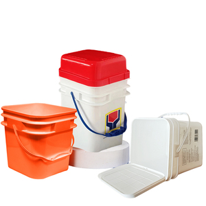 Emballage <span class=keywords><strong>de</strong></span> seaux en plastique carrés d'alimentation recyclable baril <span class=keywords><strong>de</strong></span> stockage en gros avec poignée et couvercle - Product Image 2