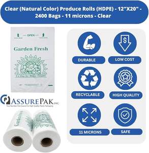 Sacs transparents en LDPE recyclés, stockage réutilisable des aliments pour la boulangerie de biscuits de haricots de viande-couleur naturelle - Product Image 3