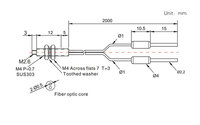 Amplificateur de fibre AKUSENSE PD-L35GA, faisceau coaxial réfléchissant M3 pour objets à surface brillante, câble à fibre optique, automatisation d'usine