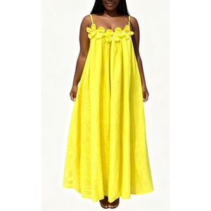 <span class=keywords><strong>Vestido</strong></span> Maxi <span class=keywords><strong>de</strong></span> Lujo con Apliques Florales 3D, Sin Mangas, Elegante, <span class=keywords><strong>de</strong></span> Alta Gama, con Tirantes Finos, Holgado, <span class=keywords><strong>para</strong></span> Eventos Nocturnos, Moda Sehe - Product Image 4