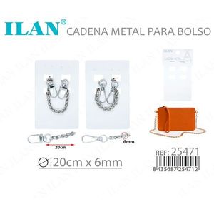 Catena in metallo Ilan per borsa 20 cm x 6 mm colore argento - Product Image 3