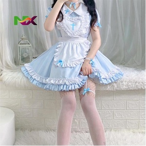 Vestido de Sirvienta Estilo Lolita Dulce, Vestido de Sirvienta Rosa Suave, <span class=keywords><strong>Disfraz</strong></span> de Cosplay Kawaii, Conjuntos de Disfraces de Cómic para <span class=keywords><strong>Mujer</strong></span> - Product Image 6