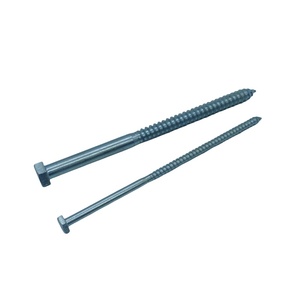 Vis à bois en acier au carbone avec placage en zinc DIN 571, tête plate hexagonale - Product Image 3