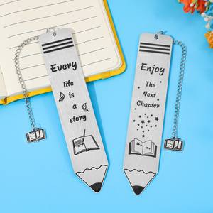 Marcapáginas <span class=keywords><strong>de</strong></span> metal con cita inspiradora, colgante para libro en forma <span class=keywords><strong>de</strong></span> lápiz, accesorio decorativo con <span class=keywords><strong>citas</strong></span> en inglés para lectura - Product Image 5