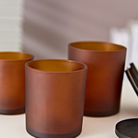 Vente en gros de pots à bougies en verre givré avec logo personnalisé pour les commandes en gros de Noël