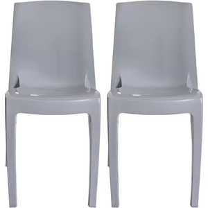 Silla de plástico Gris moderna y versátil para sala de estar, muebles para el hogar - Product Image 3