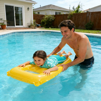 Planche de surf gonflable en PVC de 27,6 pouces, flotteur de piscine épaissi jaune, planche de surf gonflable anti-fuite pour enfants, idéale pour les fêtes estivales à la plage