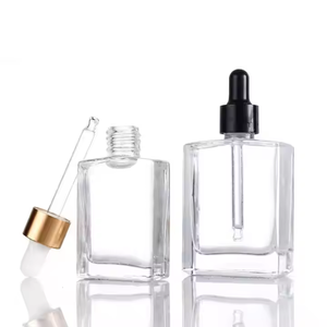 Flacon en verre pour sérum de soin de la peau de qualité supérieure, personnalisé, carré, 15 ml, 30 ml, 50 ml, avec compte-gouttes pour l'emballage de sérum d'huile essentielle - Product Image 2