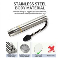 Lampe torche UV 395nm certifiée CE, indice de protection IP20, 700 lumens, porte-clés en acier inoxydable, outil fiable de détection de pierres précieuses et de diamants