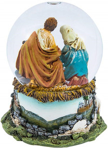 Polyresin/resina de Navidad globo de nieve de la Sagrada Familia Musical globo de agua 100mm - Product Image 3