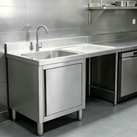 Évier Grochoo en acier inoxydable 201/304, un bac, une égouttoir, finition brossée mate, anti-corrosion, prix usine direct, personnalisable