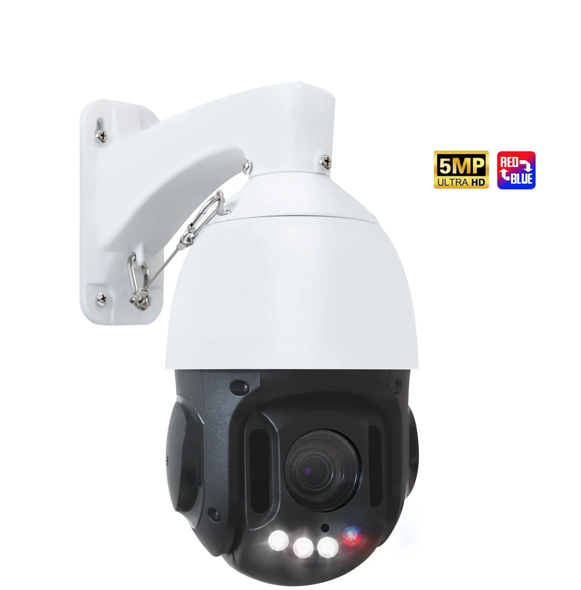 Uniview 20X Kamera CCTV perbesaran optik, kamera IP 5 MP 30fps ganda lampu LED Alarm suara kamera PTZ