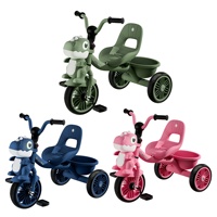 Tricycle en métal pour bébé, vélo à 3 roues avec lumières et musique, voitures à pédales en plastique, 2-7 ans, emballage en boîte couleur, modèle 506 avec CE EN71