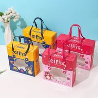 INPACK Maßgefertigte Neue Designs Logo-Bedruckte Hochwertige Schokoladenkuchen-Verpackungsbox Süßigkeiten-Faltschachtel mit Griff und Fenster