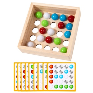 Montessori giáo dục đồ chơi bằng gỗ cho trẻ em tay-mắt phối hợp ngón tay cán hạt trò chơi màu sắc phù hợp với công cụ học tập - Product Image 6