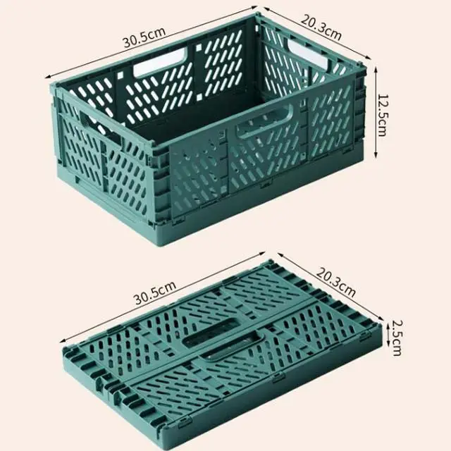 Thuis Keuken Opvouwbare Opbergkrat Opvouwbare Plastic Krat Met Deksel En Handvat