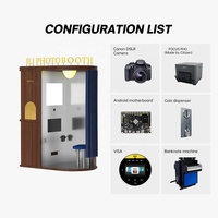 Machine photobooth JLJRetro avec imprimante, style vintage, kiosque en libre-service pour fêtes, événements, centres commerciaux