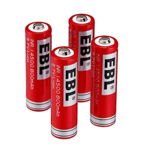 Baterai Li-ion EBL 3.7 v 800mah 14500 baterai Lithium isi ulang