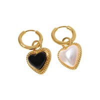 Boucles d'oreilles pendantes uniques noires et blanches pour femmes, plaquées or 18 carats, style bohème, Chine 2025, nouvelles tendances, design de niche FF3098