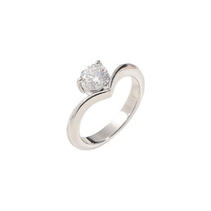Anello Solitario in Acciaio Inossidabile per Donna, Anello con Diamante CZ Singolo, Non Ossidabile, Impilabile, Gioiello per Fidanzamento - Product Image 5