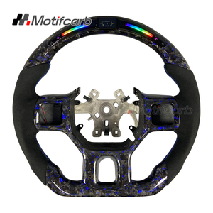 Volant personnalisé en fibre de carbone forgée bleue avec LED pour Dodge Ram 1500 2500 3500 Off-Road Sport 4x4 2013-2018 - Product Image 1