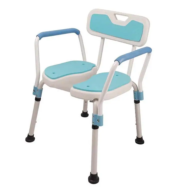 RBC13 Cadeira de banho para reabilitação de pacientes deficientes em liga de alumínio com encosto