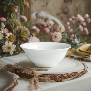 Bol à céréales en porcelaine fine, bol à porridge d'avoine blanche, bol à riz personnalisé avec logo - Product Image 3