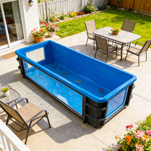 ถังเลี้ยงปลาไฟเบอร์กลาส สำหรับปลาคาร์ฟ ปลาทอง บ่อเลี้ยงปลาภายนอกอาคาร ถังเก็บน้ำ ทนทาน สำหรับการเพาะพันธุ์และเลี้ยงปลา - Product Image 2