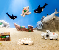 Figurines de résine pour aquarium, décorations légères et durables pour aquarium, figurines marines miniatures, animaux marins, baleines, tortues, requins
