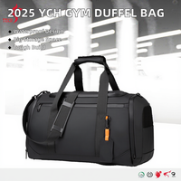 Sac de voyage portable grande capacité YCH 2025, sac de sport imperméable, sac de sport de fitness, compartiment pour chaussures, doublure en polyester
