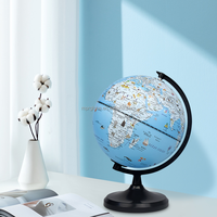 Globe terrestre politique de 20 cm (8 pouces) avec carte de France et motifs de dessins animés LED