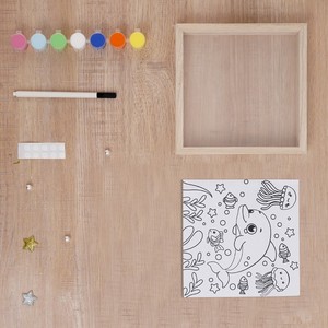 Kit de cadre photo à peindre soi-même entièrement personnalisé, planche acrylique <span class=keywords><strong>dauphin</strong></span> sur cadre en bois pour enfants, cadre océanique acrylique pour décoration intérieure - Product Image 4