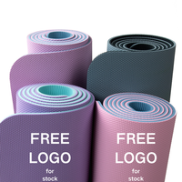 LOGO GRATUIT Stock Lavable Biologique Imprimé Durable Respectueux de l'environnement Haute Qualité Imprimé Personnalisé Exercice de Voyage Antidérapant Tapis de Yoga en TPE