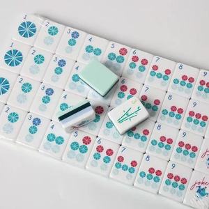 Pastel Pink <b>Mahjong</b> Tiles Floral Printed <b>Mahjong</b> <b>Set</b> Tabletop Game Pieces for Family Entertainment - Product Image 6