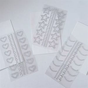 Autocollants temporaires en <span class=keywords><strong>strass</strong></span> autocollants en papier blanc pour le visage, formes étoile et cœur, nouveaux designs - <span class=keywords><strong>Maquillage</strong></span> DIY pour festivals et fêtes - Product Image 6