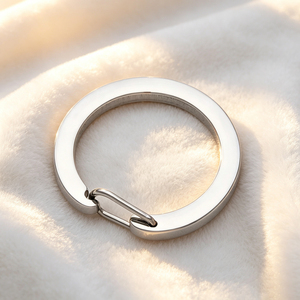 Stainless Steel Round Carabiner Keychain Luxury Lightweight Metal <b>Key</b> Ring for Bag Decor - Product Image 2